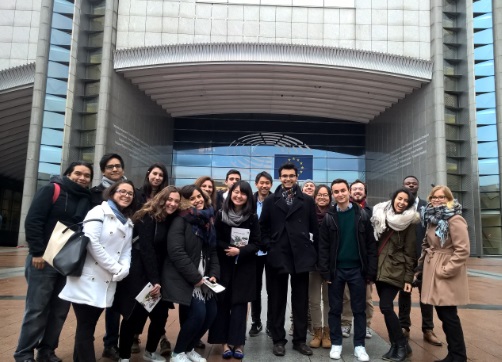 International exchange students visiting the EP in Brussels