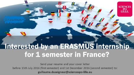 You’re looking for an internship through the ERASMUS + program?